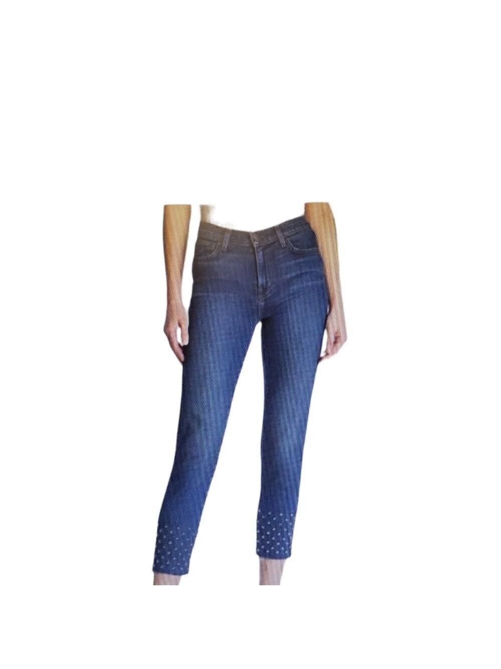 L'AGENCE Angelique Studded Slim Ankle Jeans Size 25 Medium Wash
